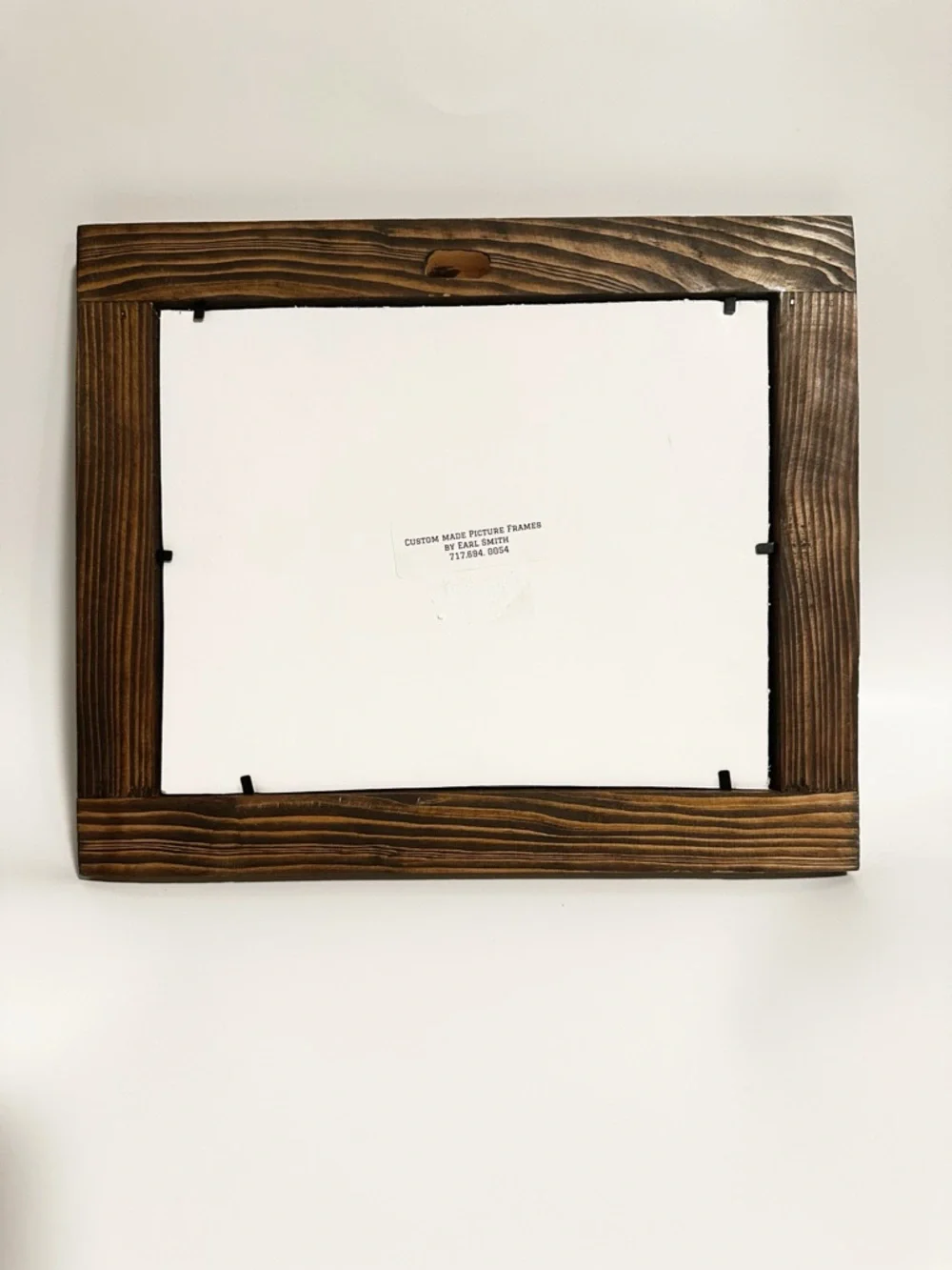 Rustic Brown Wooden Picture Frame Handcrafted Wolf Wilderness Cabin Art Decor